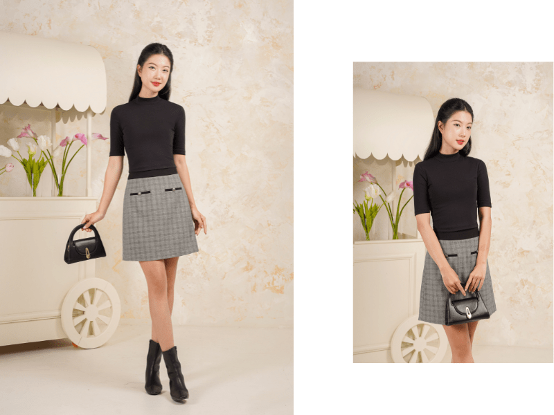 Chân váy ngắn trẻ trung, nữ tính