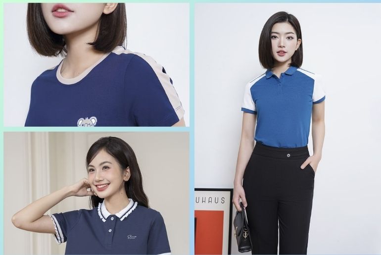 Kết hợp quần âu đen cùng áo màu xanh dương