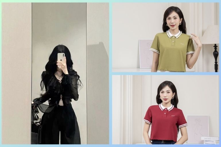 Quần âu đen kết hợp cùng croptop năng động
