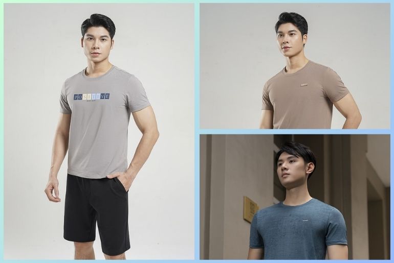 Quần short đen kết hợp với áo phông năng động